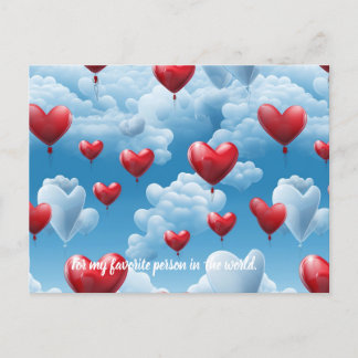 Corazones en cielo postkarte