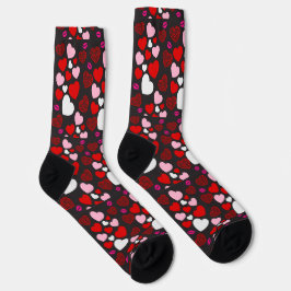 corazones pattern socken