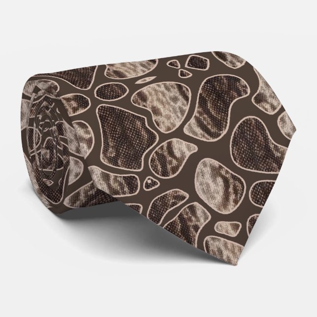 Corbata con manchas de serpiente marrón krawatte (Gerollt)