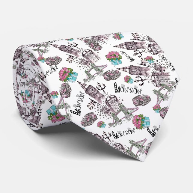 Corbata de London con la bandera Krawatte (Gerollt)