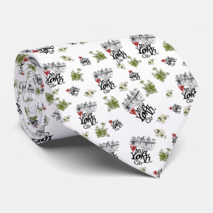 Corbata de nueva York con flores Krawatte