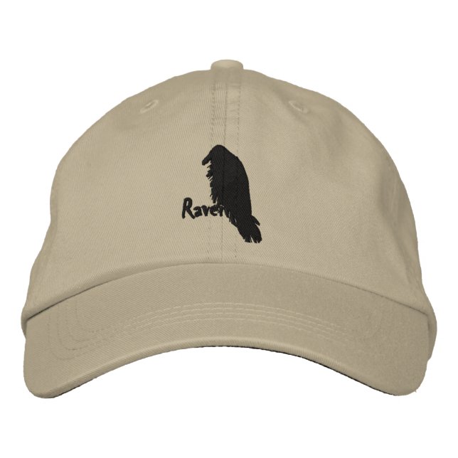 Corbeau brodé sur Casquette corbeau (Devant)