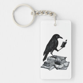 Corbeau magique avec des livres académiques