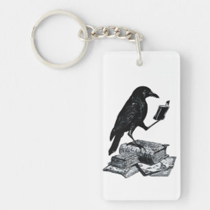 Corbeau magique avec livres académiques