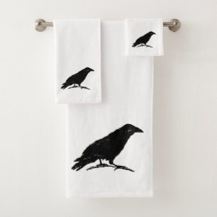 Corbeau Noir Oiseau Halloween Peinture Ensemble de