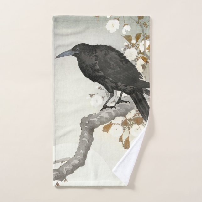 Corbeau Raven Koson Oiseau japonais (Serviette à main)