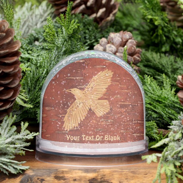 Corbeau rustique sur écorce de Birch Intérieur (Hiver)