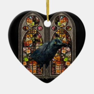 Corbeau Verre Tiré Personnalisé Samhain Ornement C