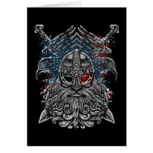 Corbeaux et épées d'Odin Mythologie Viking drapeau