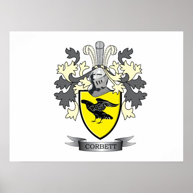 Corbett Familienwappen Coat of Arms Poster (Vorne)