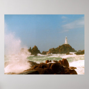 Corbiere Leuchtturm in einem Wintersturm Poster