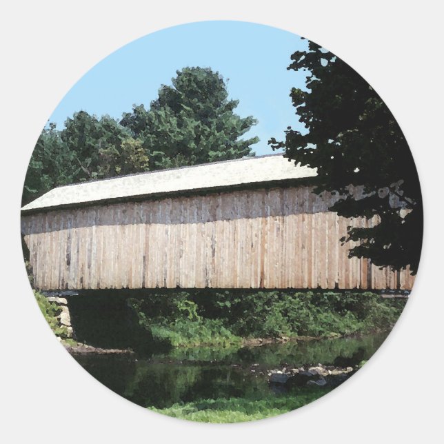 Corbin Covered Bridge Runder Aufkleber (Vorderseite)