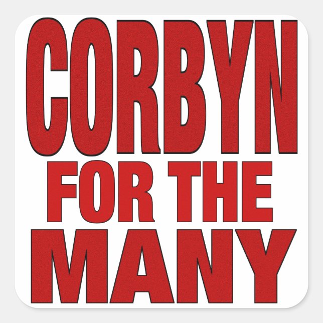 Corbyn für die vielen quadratischer aufkleber (Vorderseite)