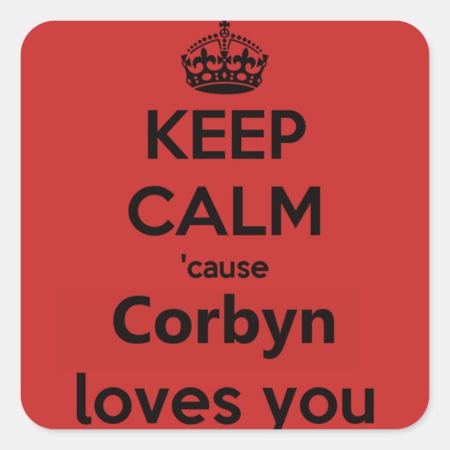 Corbyn-Lieben Quadratischer Aufkleber (Vorderseite)