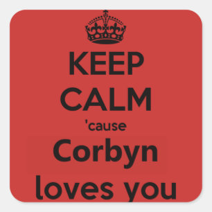 Corbyn Lieben Sie Quadratischer Aufkleber