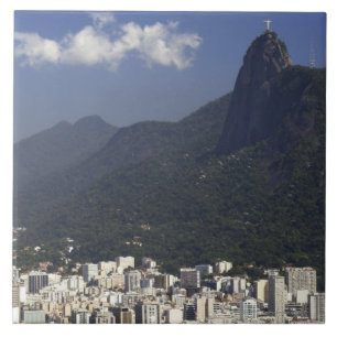 Corcovado, das Rio de Janeiro, Brasilien übersieh Fliese