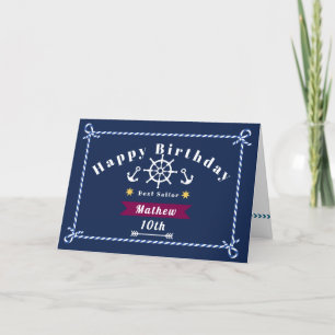 Corde nautique Anniversaire Marine Bleu Cartes d'a