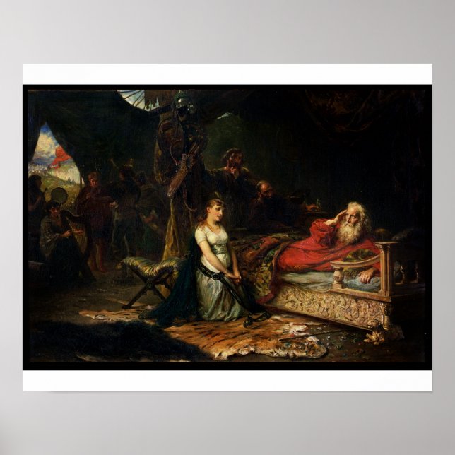 Cordelia und König Lear (Öl auf Leinwand) Poster (Vorne)