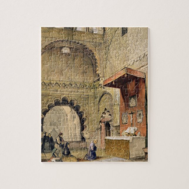 Cordoba: Mönch, der an einem christlichen Altar in (Vertikal)