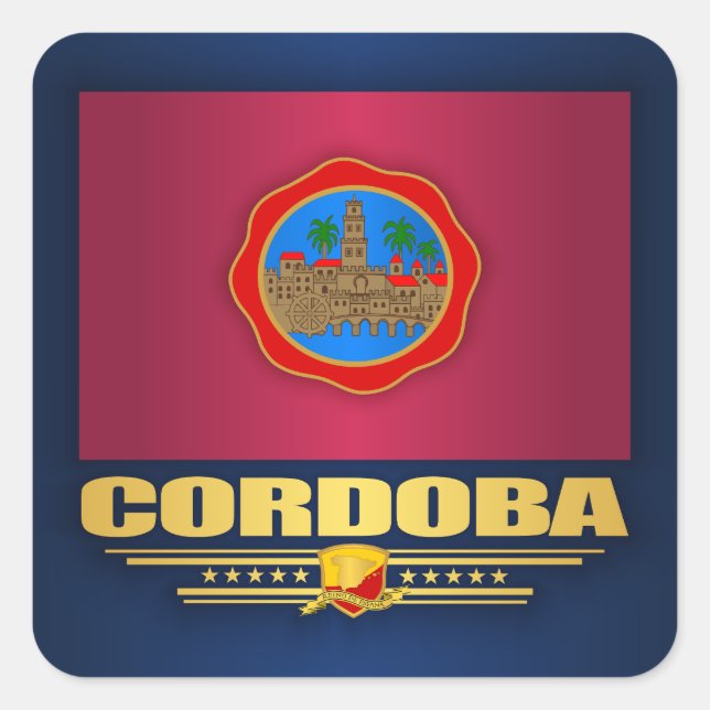 Cordoba Quadratischer Aufkleber (Vorderseite)