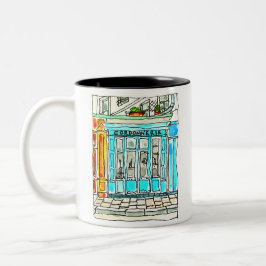 Cordonnerie Wasserfarben Sketch Zweifarbige Tasse