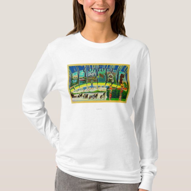 Cordova, Alaska - große Buchstabe-Szenen T-Shirt (Vorderseite)
