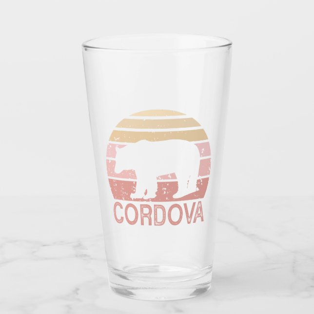 Cordova Alaska Retro Bär Glas (Vorderseite)