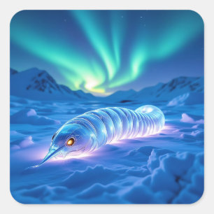 Cordova-Eiswurm Alaska Kryptid Quadratischer Aufkleber