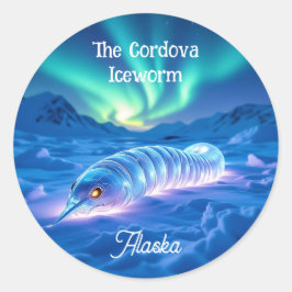 Cordova Iceworm Alaska Cryptid Runder Aufkleber