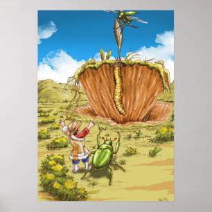 Cordyceps-Pilz-Wandkunst — Yunnan-Geschichtenbuch Poster