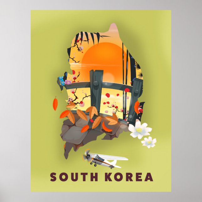 Corée du Sud affiche illustrée (Devant)