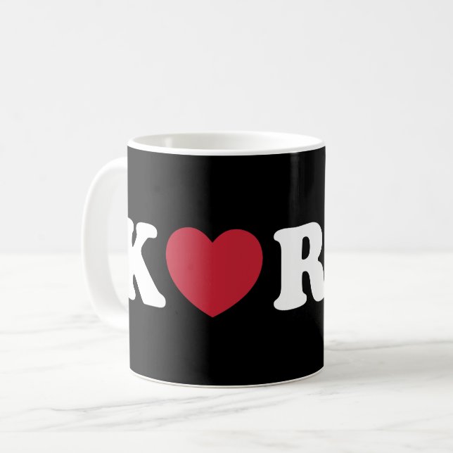 Corée Love Coeur café Mug (Devant gauche)