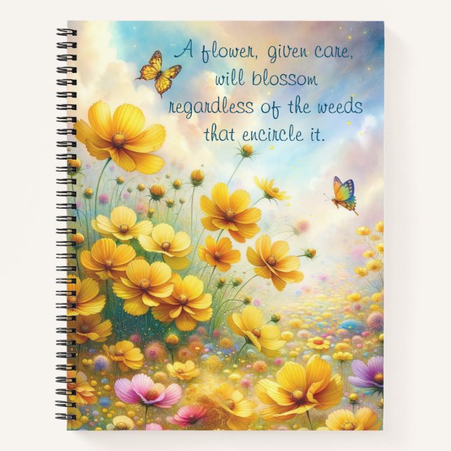 Coreopsis & Quote Notizbuch (Vorderseite)