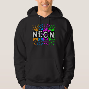 COREY TIGER 1980er RETRO NEON STERNE Hoodie