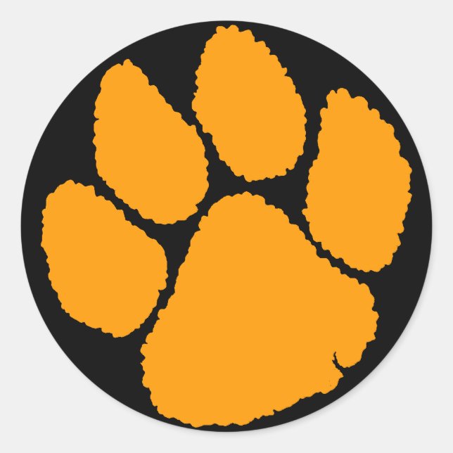 COREY TIGER 1980er RETRO TIGER CLAW ORANGE Runder Aufkleber (Vorderseite)