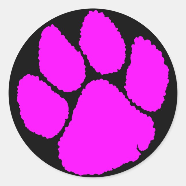 COREY TIGER 1980er RETRO TIGER CLAW PINK Runder Aufkleber (Vorderseite)