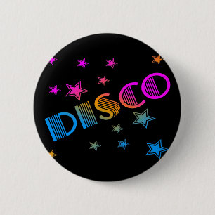 COREY TIGER 1980S RETRO DISCO STARS BUTTON