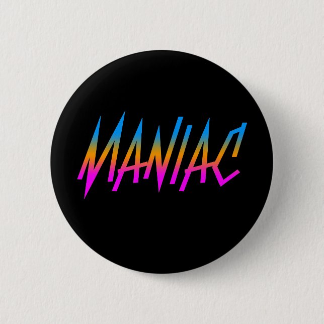 COREY TIGER 1980s RETRO MANIAC Button (Vorderseite)