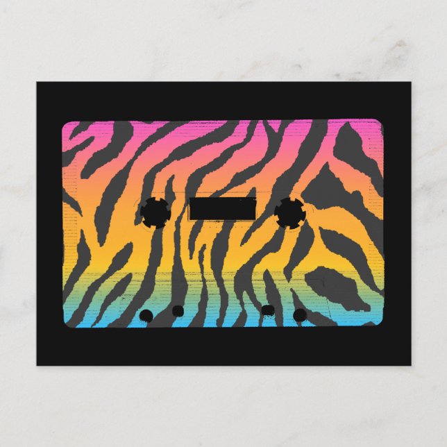 Corey Tiger 80er Cassette Tape Postkarte (Vorderseite)