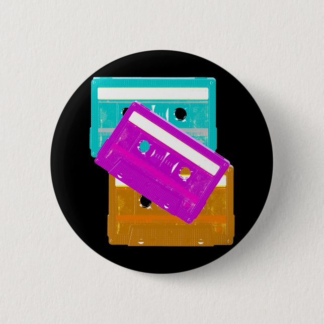 Corey Tiger 80er Cassette Tapes Button (Vorderseite)