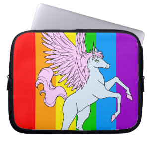 Corey Tiger 80er Einhorn Regenbogen Laptopschutzhülle