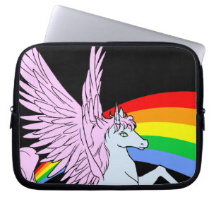 Corey Tiger 80er Einhorn Regenbogen Laptopschutzhülle