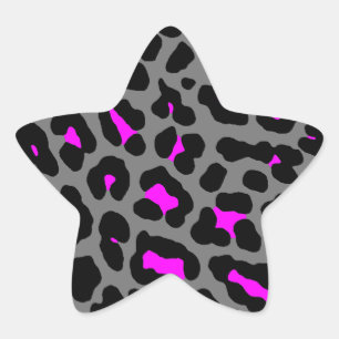 Corey Tiger 80er Leopardflecken (Grau) Stern-Aufkleber