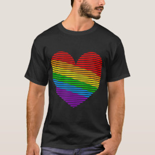 Corey Tiger-80er Regenbogen-Streifen-Herz-Shirt T-Shirt