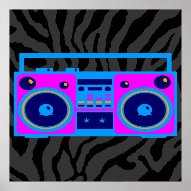 Corey Tiger 80er Retro Boombox Radio Poster (Vorne)