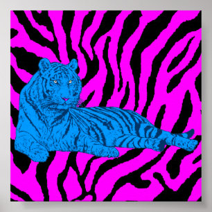 Corey Tiger 80er Retro Lounge Tiger Poster