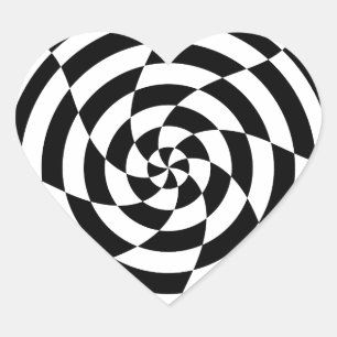 Corey Tiger 80er Retro Op Art Herz-Aufkleber