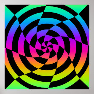 Corey Tiger 80er Retro Op Art Poster