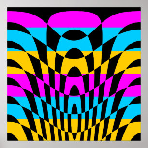 Corey Tiger 80er Retro Op-Art Poster