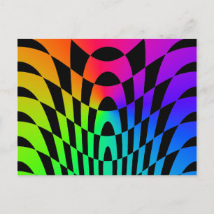 Corey Tiger 80er Retro Op-Art Postkarte